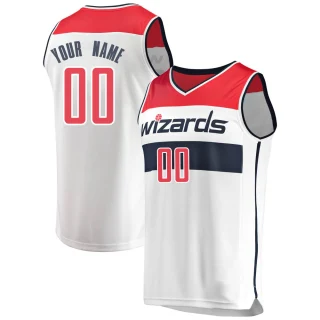 Youth Custom Washington Wizards White Fast Break Custom Jersey - Association Edition