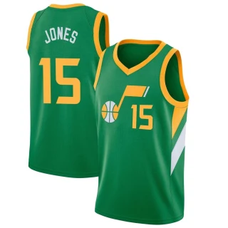 Youth Damian Jones Utah Jazz Green Swingman 2020/21 Jersey - Earned Edition