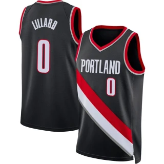 Youth Damian Lillard Portland Trail Blazers Black Swingman 2021/22 Diamond Icon Edition Jersey