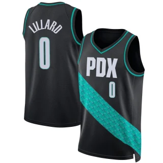 Youth Damian Lillard Portland Trail Blazers Black Swingman 2022/23 City Edition Jersey