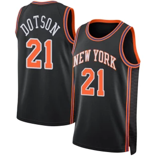 Youth Damyean Dotson New York Knicks Black Swingman 2021/22 Jersey - City Edition