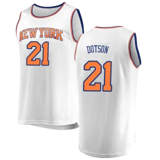 Youth Damyean Dotson New York Knicks White Fast Break Jersey - Association Edition