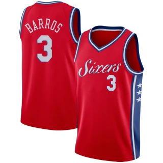 Youth Dana Barros Philadelphia 76ers Red Swingman Jersey - Statement Edition