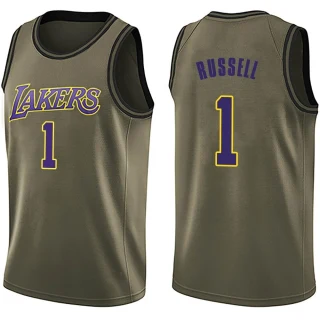 Youth D'Angelo Russell Los Angeles Lakers Green Swingman Salute to Service Jersey