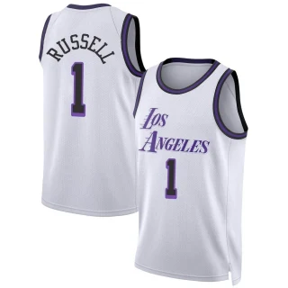 Youth D'Angelo Russell Los Angeles Lakers White Swingman 2022/23 City Edition Jersey