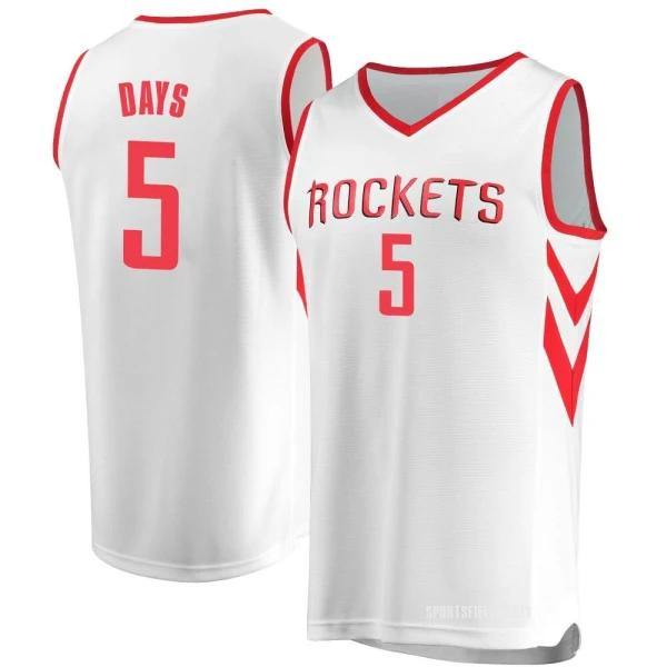 Youth Darius Days Houston Rockets White Fast Break Jersey - Association Edition