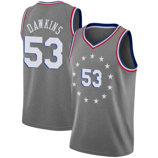 Youth Darryl Dawkins Philadelphia 76ers Gray Swingman 2018/19 Jersey - City Edition