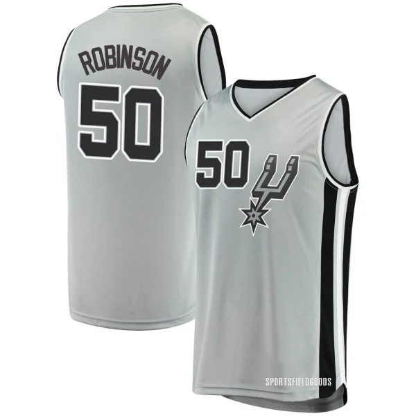 Youth David Robinson San Antonio Spurs Fast Break Silver Jersey - Statement Edition