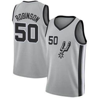 Youth David Robinson San Antonio Spurs Swingman Silver Jersey - Statement Edition