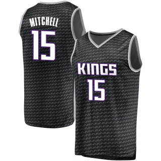 Youth Davion Mitchell Sacramento Kings Black Fast Break Jersey - Statement Edition