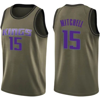 Youth Davion Mitchell Sacramento Kings Green Swingman Salute to Service Jersey