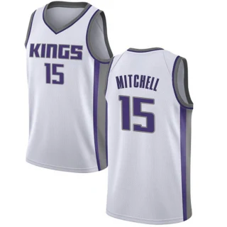 Youth Davion Mitchell Sacramento Kings White Swingman Jersey - Association Edition