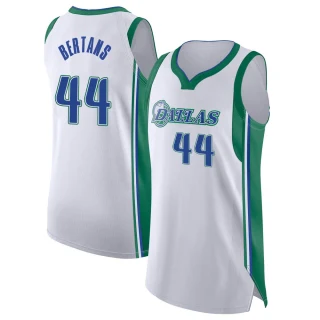 Youth Davis Bertans Dallas Mavericks White Authentic 2021/22 City Edition Jersey