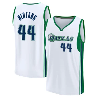 Youth Davis Bertans Dallas Mavericks White Fast Break 2021/22 Replica City Edition Jersey