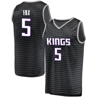 Youth De'Aaron Fox Sacramento Kings Black Fast Break Jersey - Statement Edition