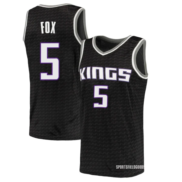 Youth De'Aaron Fox Sacramento Kings Black Swingman Jersey - Statement Edition