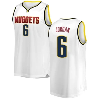 Youth DeAndre Jordan Denver Nuggets White Fast Break 2018/19 Jersey - Association Edition