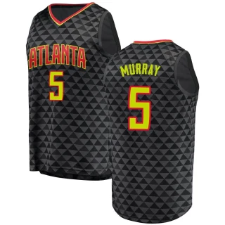 Youth Dejounte Murray Atlanta Hawks Black Fast Break Jersey - Icon Edition