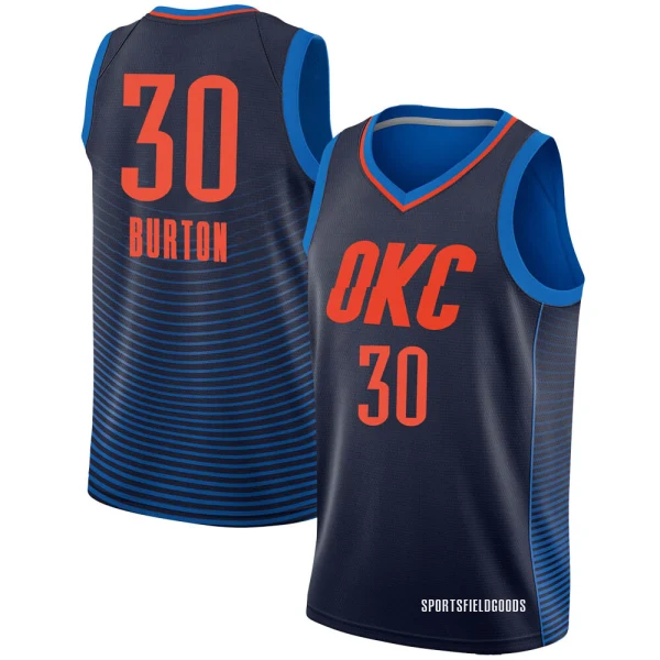 Youth Deonte Burton Oklahoma City Thunder Navy Swingman Jersey - Statement Edition