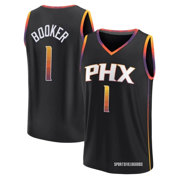 Youth Devin Booker Phoenix Suns Black Fast Break 2022/23 Jersey - Statement Edition