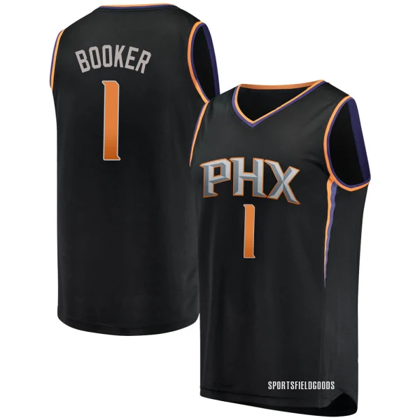 Youth Devin Booker Phoenix Suns Black Fast Break Jersey - Statement Edition