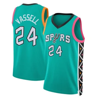 Youth Devin Vassell San Antonio Spurs Fast Break Turquoise 2022/23 City Edition Jersey