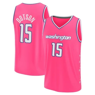 Youth Devon Dotson Washington Wizards Pink Fast Break 2022/23 City Edition Jersey