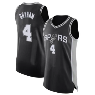 Youth Devonte' Graham San Antonio Spurs Black Authentic Jersey - Icon Edition
