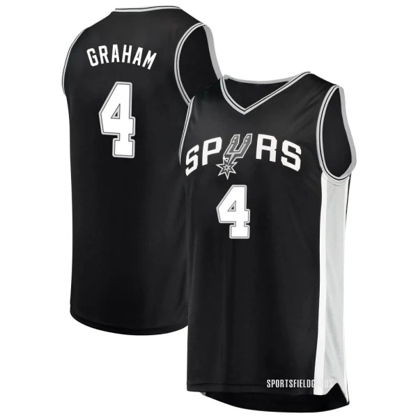 Youth Devonte' Graham San Antonio Spurs Black Fast Break Jersey - Icon Edition