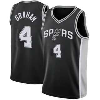 Youth Devonte' Graham San Antonio Spurs Black Swingman Jersey - Icon Edition