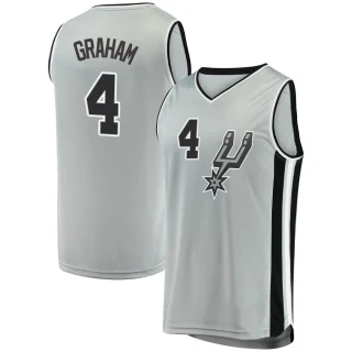 Youth Devonte' Graham San Antonio Spurs Fast Break Silver Jersey - Statement Edition