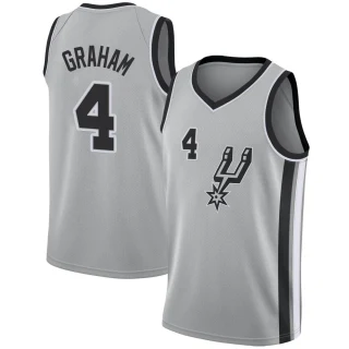 Youth Devonte' Graham San Antonio Spurs Swingman Silver Jersey - Statement Edition