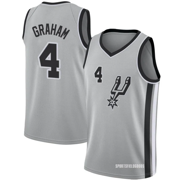 Youth Devonte' Graham San Antonio Spurs Swingman Silver Jersey - Statement Edition