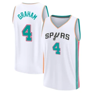 Youth Devonte' Graham San Antonio Spurs White Fast Break 2021/22 Replica City Edition Jersey