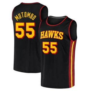 Youth Dikembe Mutombo Atlanta Hawks Black Fast Break 2020/21 Jersey - Statement Edition