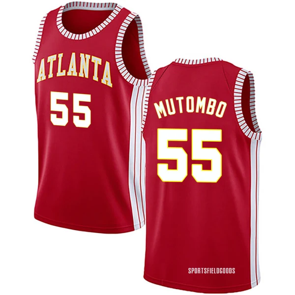Youth Dikembe Mutombo Atlanta Hawks Red Swingman Jersey - Statement Edition