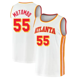 Youth Dikembe Mutombo Atlanta Hawks White Fast Break 2020/21 Jersey - Association Edition