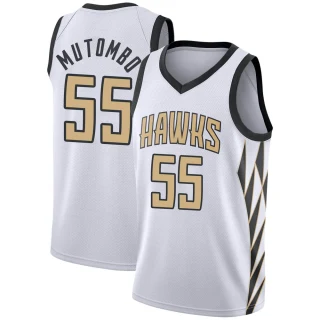 Youth Dikembe Mutombo Atlanta Hawks White Swingman 2018/19 Jersey - City Edition