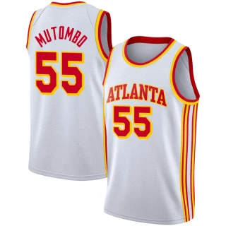 Youth Dikembe Mutombo Atlanta Hawks White Swingman 2020/21 Jersey - Association Edition