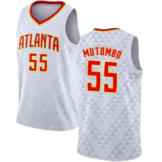 Youth Dikembe Mutombo Atlanta Hawks White Swingman Jersey - Association Edition
