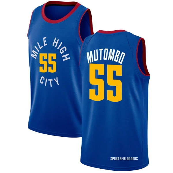Youth Dikembe Mutombo Denver Nuggets Blue Swingman Jersey - Statement Edition