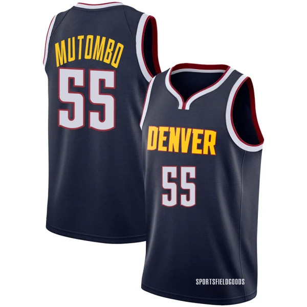 Youth Dikembe Mutombo Denver Nuggets Navy Swingman Jersey - Icon Edition