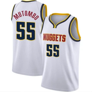Youth Dikembe Mutombo Denver Nuggets White Swingman 2020/21 Jersey - Association Edition