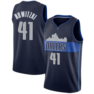 Youth Dirk Nowitzki Dallas Mavericks Navy Swingman Jersey - Statement Edition