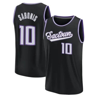 Youth Domantas Sabonis Sacramento Kings Black Fast Break 2021/22 Replica City Edition Jersey