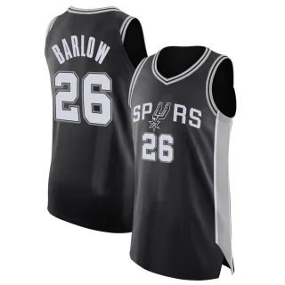 Youth Dominick Barlow San Antonio Spurs Black Authentic Jersey - Icon Edition