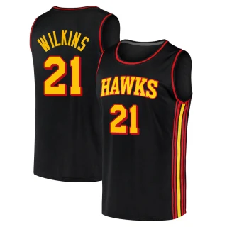 Youth Dominique Wilkins Atlanta Hawks Black Fast Break 2020/21 Jersey - Statement Edition