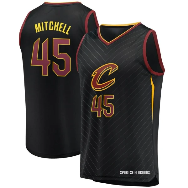 Youth Donovan Mitchell Cleveland Cavaliers Black Fast Break Jersey - Statement Edition