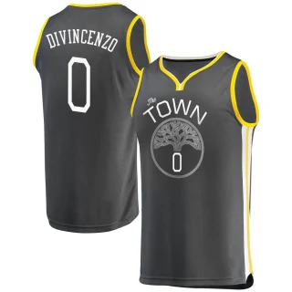 Youth Donte DiVincenzo Golden State Warriors Gold Fast Break Charcoal Jersey - Statement Edition