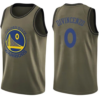 Youth Donte DiVincenzo Golden State Warriors Gold Swingman Green Salute to Service Jersey